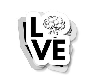 Pegatina de amor al brócoli, divertida calcomanía vegana
