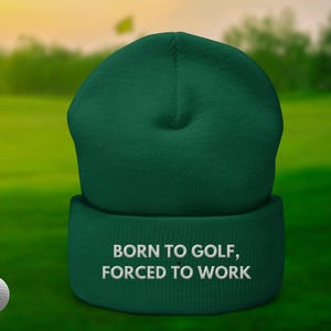 Gorro bordado de golf divertido, diseño "Nacido para el golf"