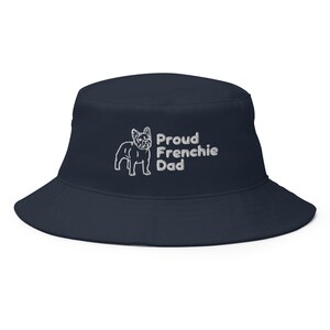 Embroidered French Bulldog Dad Bucket Hat: Unisex Cotton Twill
