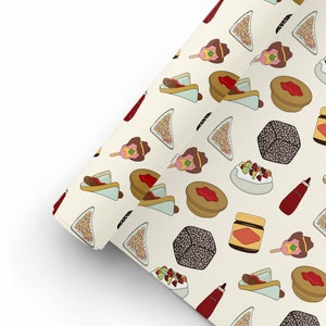 Australian Snack Food Wrapping paper, Uncoated Matt Gift Wrap, Birthday wrapping paper