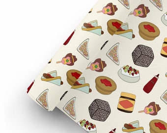 Australian Snack Food Wrapping paper, Uncoated Matt Gift Wrap, Birthday wrapping paper