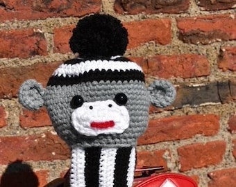 Housse de tête de pilote de golf faite à la main - chaussette singe Newcastle United couleurs