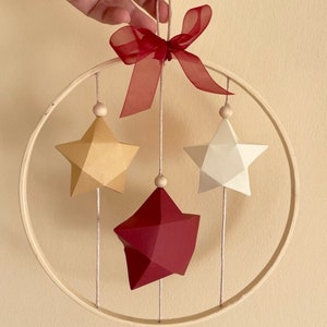 Decorazione natalizia, ghirlanda cameretta, decorazione murale, stelle decorative, corona con stelle carta