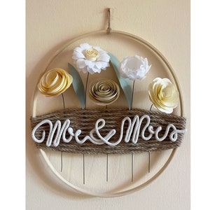Ghirlanda Mr&Mrs, corona Matrimonio, decorazione matrimonio, ghirlanda personalizzabile, promavera, regalo nozze, cerchio fiori,