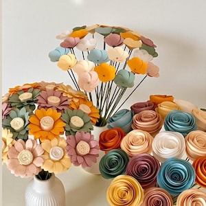 Fiori di carta, Margherite di carta, Rose di carta, peonia di carta, fiorellini di carta