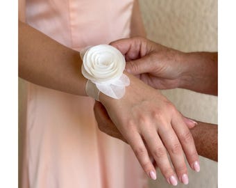 Ramillete de flores de papel para boda, pulsera de boda, accesorio nupcial, pulsera para damas de honor
