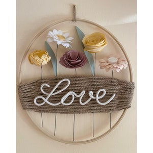 Ghirlanda Scritta Love,Family, Home, Welcome, corona porta, decorazione murale, arredo casa, cerchio fiori personalizzabile, japandi,