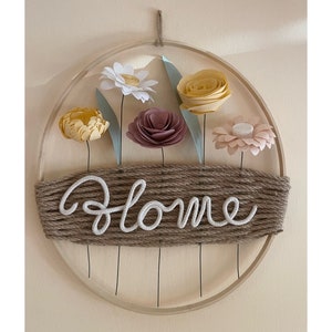 Ghirlanda Scritta Home, Love, Family, Welcome, corona porta, decorazione murale, arredo casa, cerchio fiori personaiizzabile, japandi