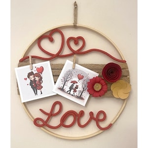 Ghirlanda San Valentino, Portafoto da parete, Ghirlanda Love, Regalo San Valentino, Regalo fidanzamento, Amore, festa del papà