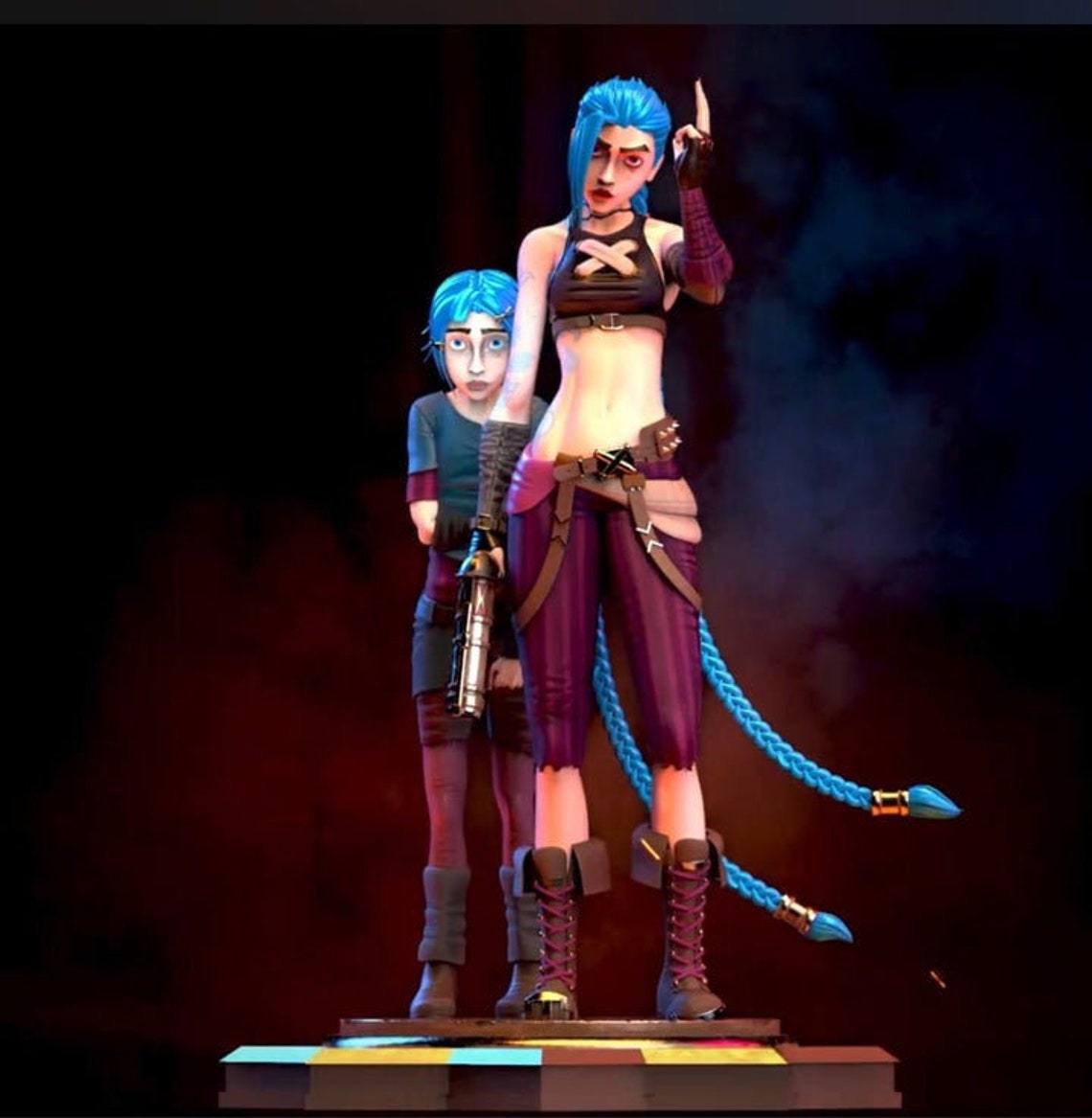 Jinx and Powder Figure / ARCANE / League of Legends Statue / Etsy