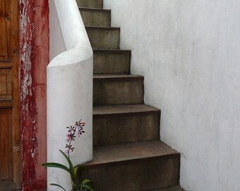 Steps in Antigua Guatemala - Color Photography Print | Stairs | Architectural Details | Steps | Matted Photo Print | Guatemala | Curb Appeal