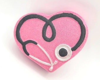 Heart Stethoscope Bath Bomb | Sweet Pea Scented