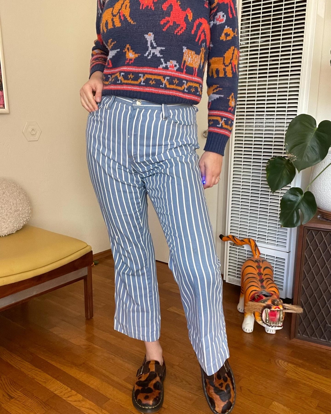 Vintage pastel striped pants