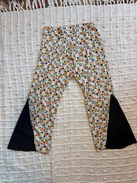 1930s Vintage Cotton Beach Pajama Floral Pants wi… - image 1