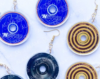 NSYNC Album CD Earrings - 90's Boyband Acrylic Earrings JC Chasez Justin Timberlake Chris Kirkpatrick Joey Fatone Lance Bass