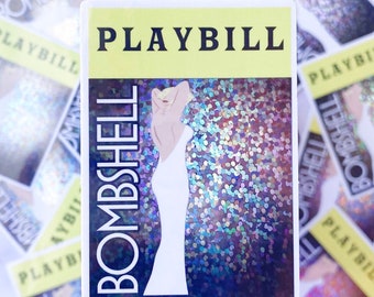 Bombshell Smash Glitter Sticker - 2"x3" Waterproof Broadway Musical Vinyl Decal