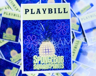 Spongebob Squarepants Musical Glitter Vinyl Broadway Playbill Sticker - 2"x3" Waterproof