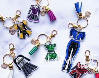 Six Musical Costume Acrylic Keychain Charms