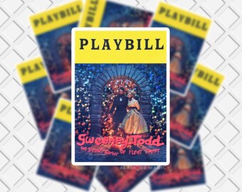 Sweeney Todd Glitter Playbill Sticker - 2"x3" Josh Groban Broadway Musical Waterproof Vinyl