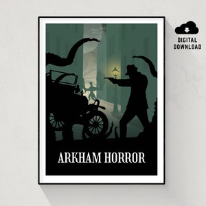 Arkham Horror, Board Game Poster, Minimalist Wall Art, Instant Download