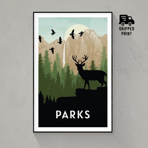 Parks, Board Game Poster Print, Minimalist Wall Art