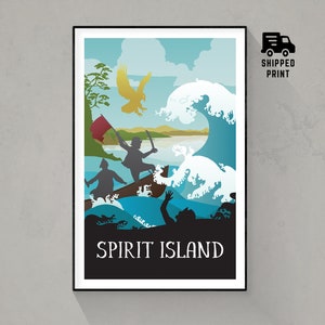 Spirit Island, Brettspiel Poster Druck, minimalistische Wandkunst