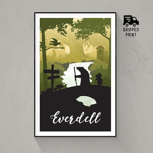 Everdell, impressão de pôster de jogo de tabuleiro, arte de parede minimalista