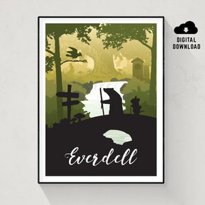 Everdell, Board Game Poster, Minimalist Wall Art, Instant Download