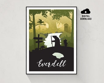 Everdell, Board Game Poster, Minimalist Wall Art, Instant Download