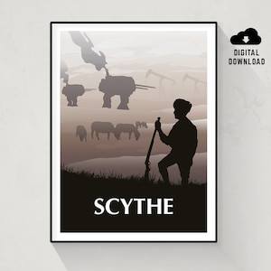 Scythe, Board Game Poster, Minimalist Wall Art, Instant Download