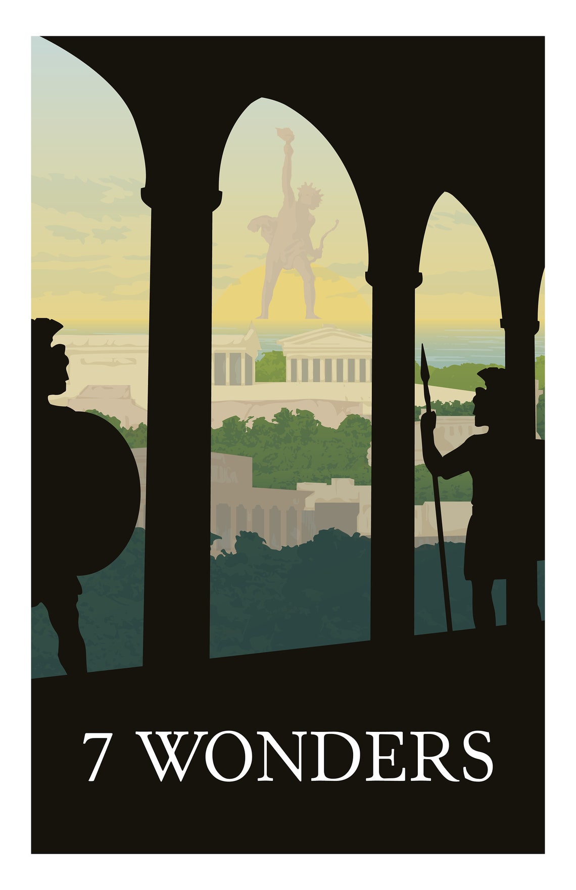 7 Wonders, Board Game Poster Print, Minimalist Wall Art - Etsy