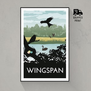 Wingspan, Board Game Poster Print, Minimalist Wall Art