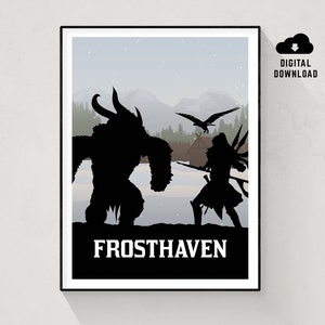 Frosthaven, Board Game Poster, Minimalist Wall Art, Instant Download