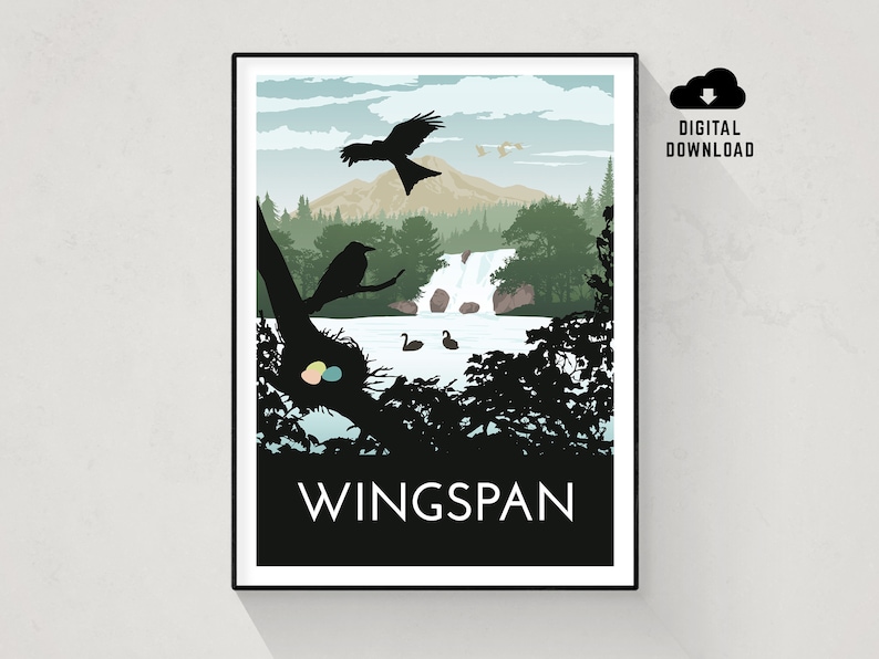 Wingspan Board Game Poster Minimalist Wall Art Instant Etsy