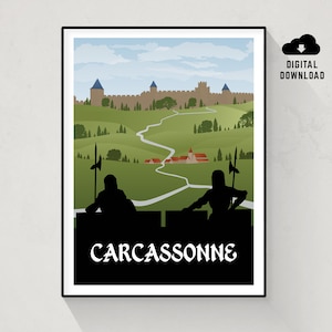 Carcassonne, Board Game Poster, Minimalist Wall Art, Instant Download