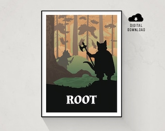 Root, Board Game Poster, Minimalist Wall Art, Instant Download