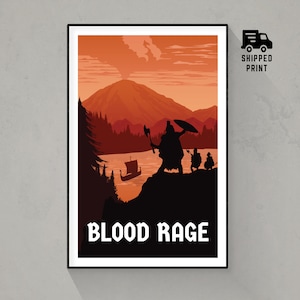 Blood Rage, Board Game Poster Print, Minimalist Wall Art