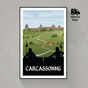 Carcasona, impresión de carteles de juegos de mesa, arte minimalista de la pared