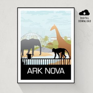 Ark Nova, Board Game Poster, Minimalist Wall Art, Instant Download