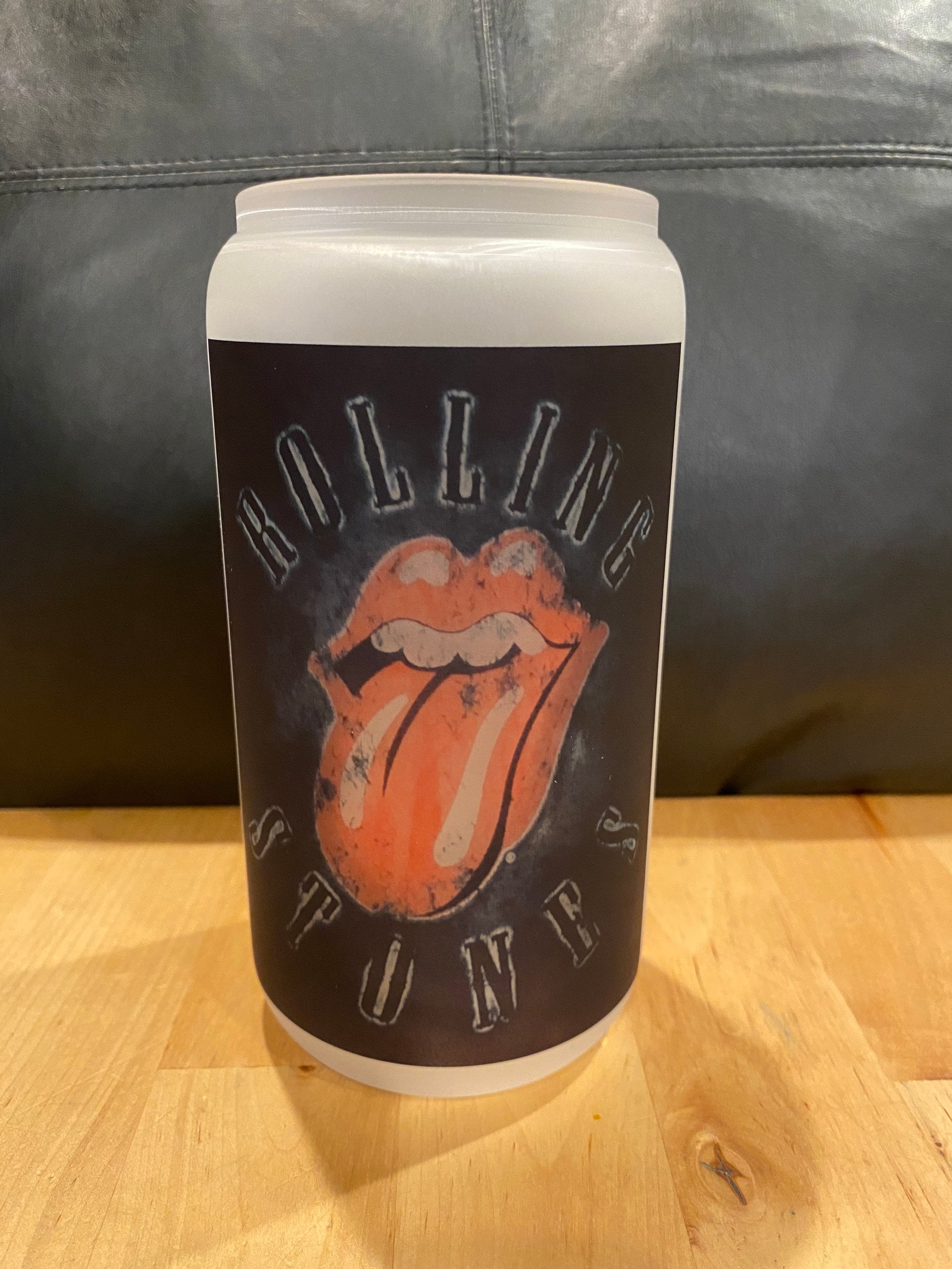 VTG 70s Rolling Stones Extra Large Tumbler Drinking Glass Beer Stein Tongue