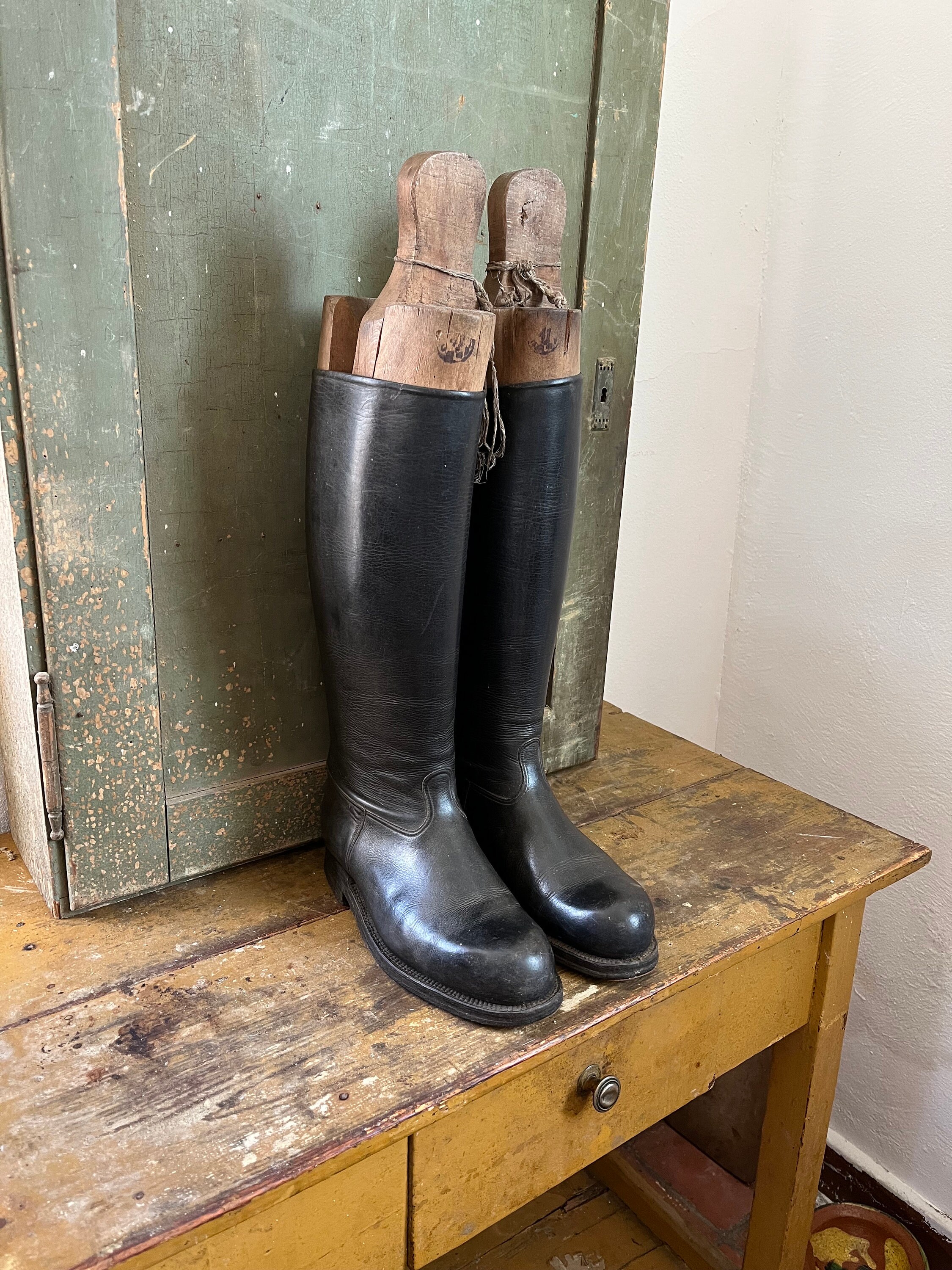 Vintage Handmade Men Lace up Brown Ankle Boot, Antique
