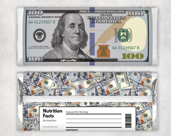 Envoltura de barra de chocolate - Diseño de dinero