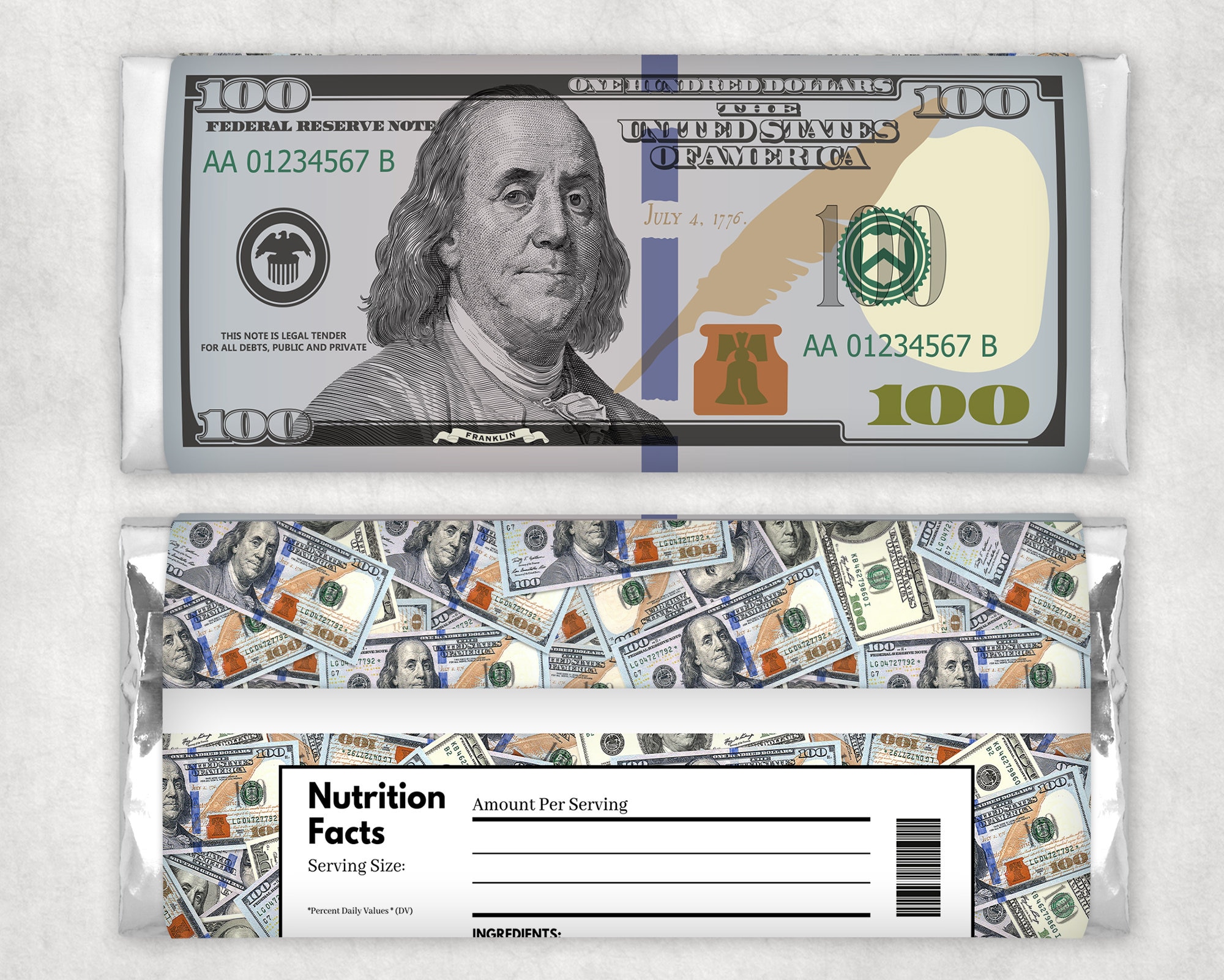 Money Wrapper Design Chocolate Bar Wrapper- Money Design - Etsy