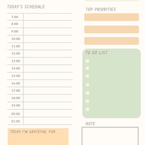 Daily Planner Printable, Print at Home, Day Planner, 1 Hour Sections ...