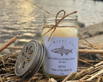 Coffee scented coconut soy candle