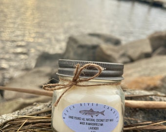 Lavender scented coconut soy candle