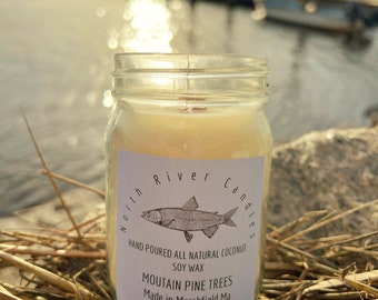 Mountain Pine Trees Scented Coconut Soy Candle