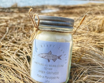 Amber Driftwood scented coconut soy candle