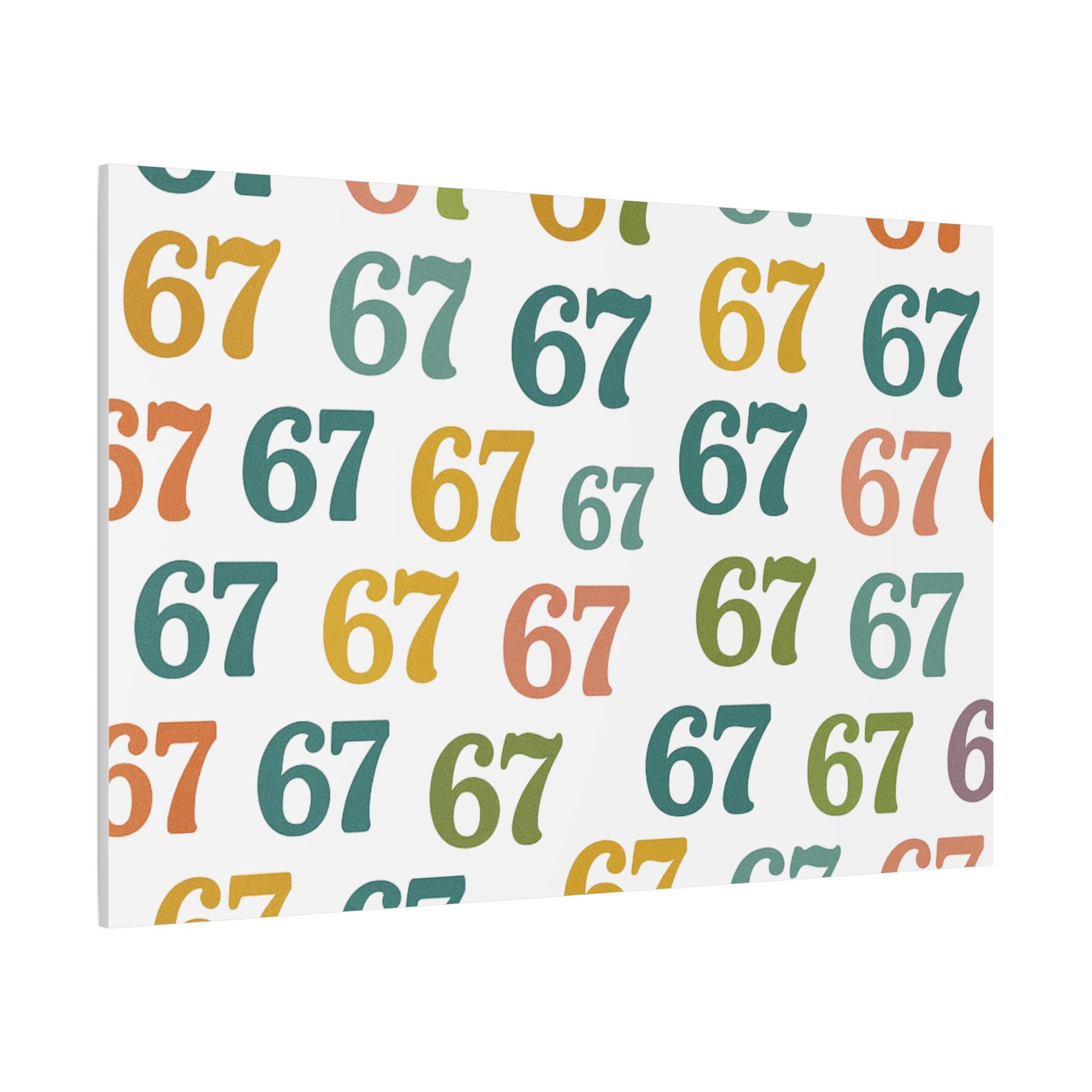 Stritched Out Numbers Retro Number 67 Canvas | Matte Stretched Wall Art - Etsy