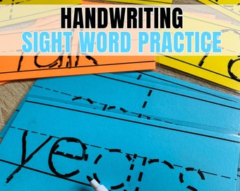 Handwriting Practice for Kids | Sight Words Flash Cards | Handwriting Practice Printable Sheets | Kindergarten and First Grade Practice